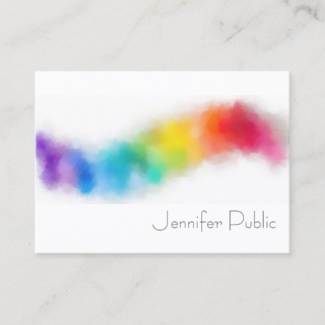 Tarjeta De Visita Personalizado arte abstracto moderno color arcoiri (Anverso)