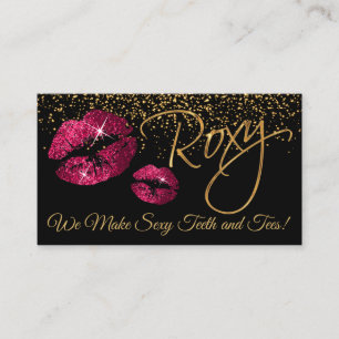 Tarjeta De Visita Personalizado - Artista de maquillaje con oro y ro