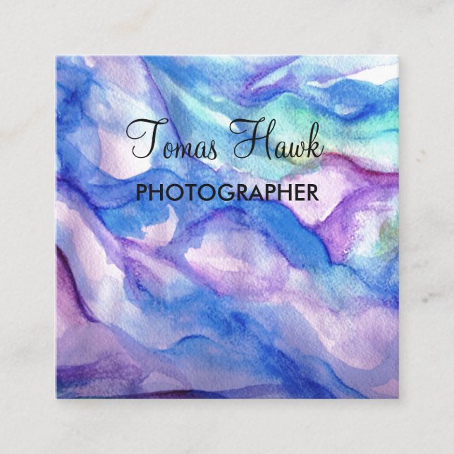 Tarjeta de visita personalizado artística de Blue  (Anverso)