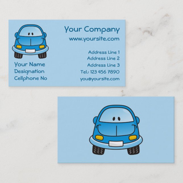 Tarjeta De Visita Personalizado azul (Anverso / Reverso)