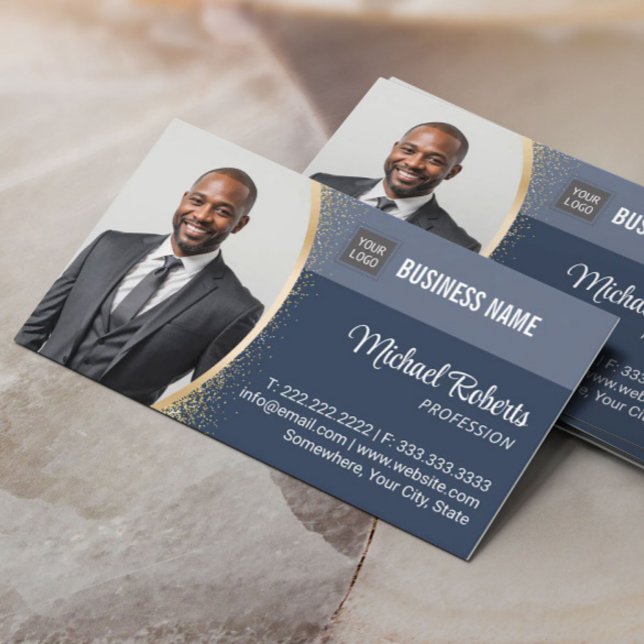 Tarjeta De Visita Personalizado azul de la Marina de los Inmobiliari (Subido por el creador)