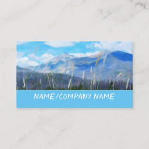 Tarjeta De Visita personalizado azul del paisaje montañoso de arte n