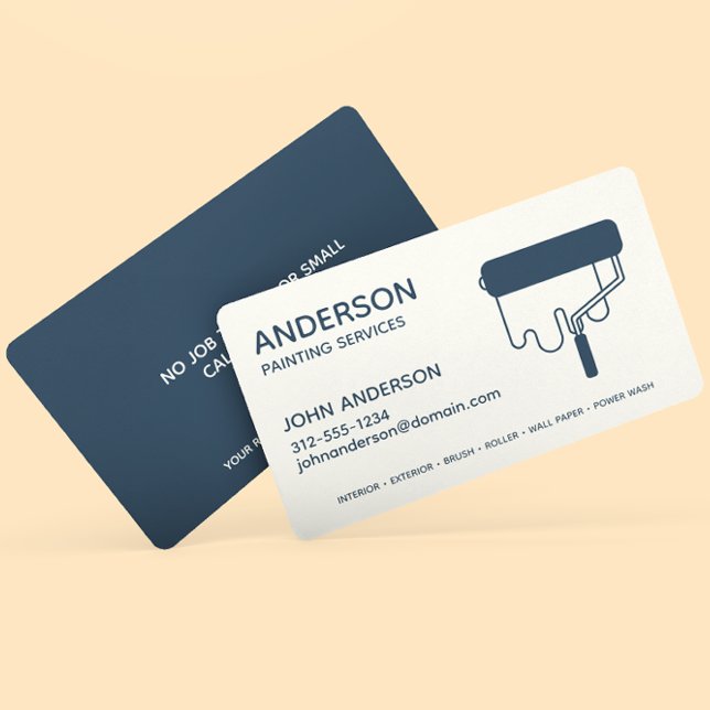 Tarjeta De Visita Personalizado azul índigo de pintura profesional (Subido por el creador)