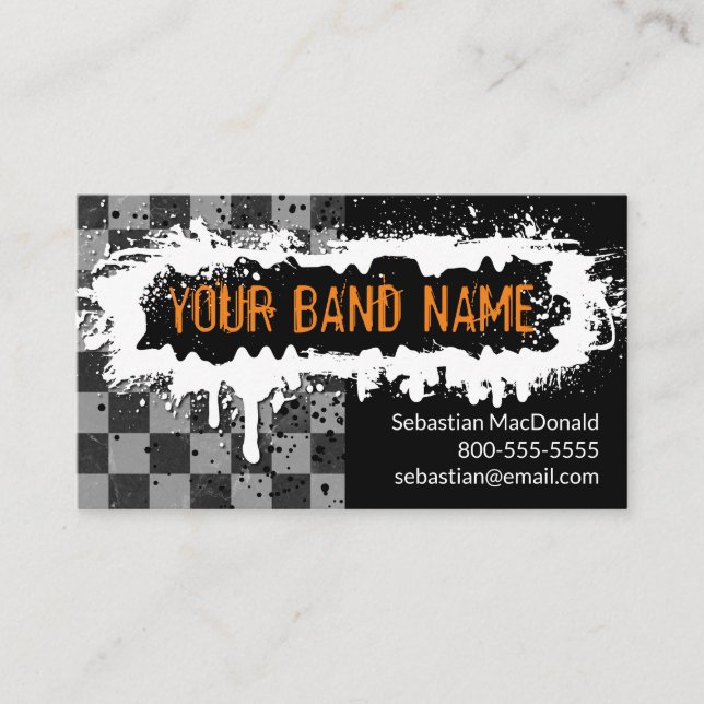 Tarjeta De Visita Personalizado Banda Biz Card Punk Rock Músico (Anverso)
