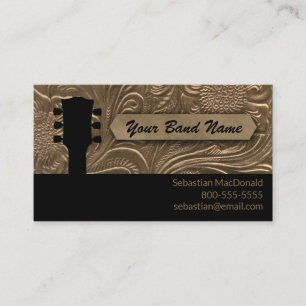 Tarjeta De Visita Personalizado Banda Guitarra País Músico Occiden