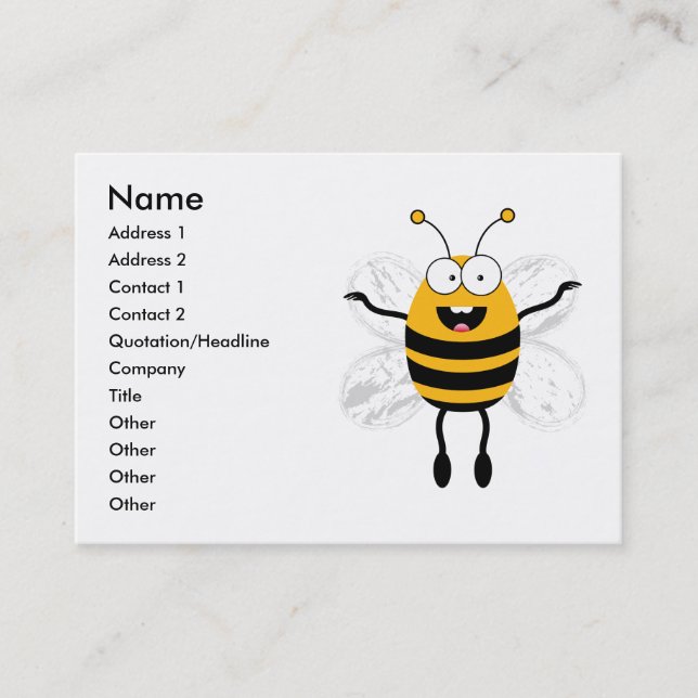 Tarjeta De Visita Personalizado Bee (Anverso)
