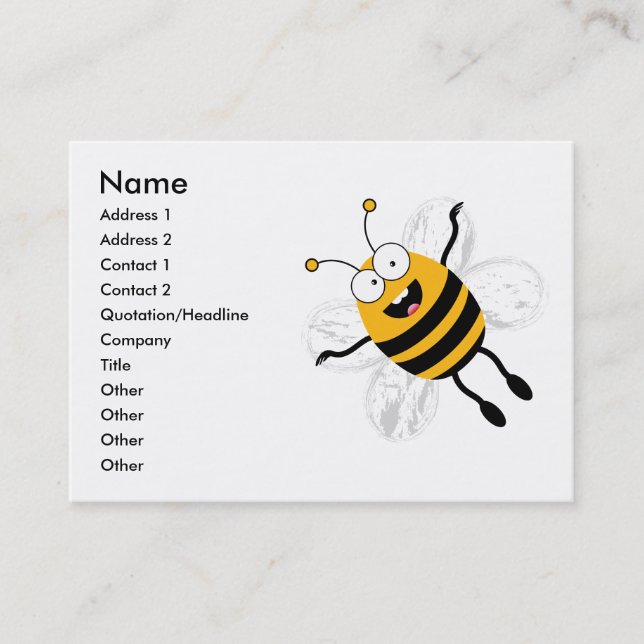 Tarjeta De Visita Personalizado Bee (Anverso)