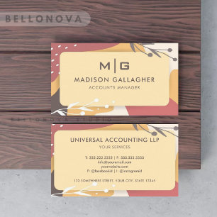 Tarjeta De Visita Personalizado Beige rosado amarillo estético profe