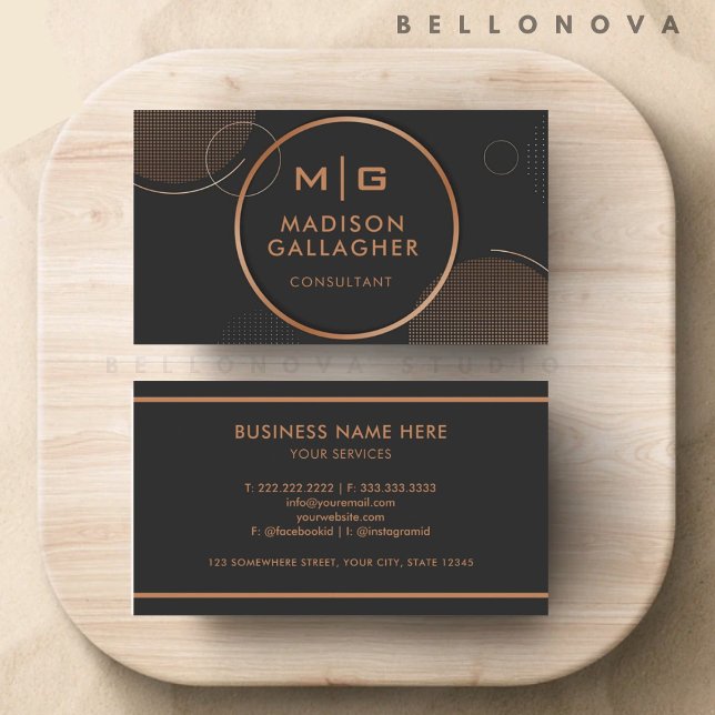 Tarjeta De Visita Personalizado Black And Gold Coffee Brown Profesio (Custom Black And Gold Coffee Brown Professional Business Card)