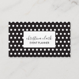 Tarjeta De Visita Personalizado blanco negro polka
