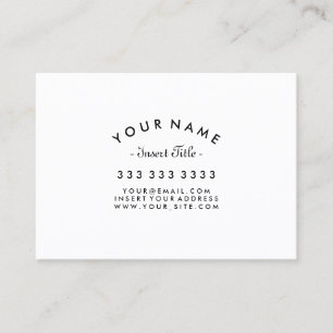 Tarjeta De Visita Personalizado blanco y negro profesional curvado