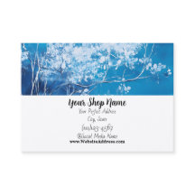 Personalizado Blue Floral Standard, 3,5" x 2,0" Bu