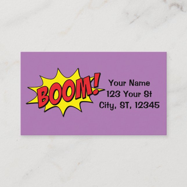 Tarjeta De Visita Personalizado Boom Thunder_Cove (Anverso)