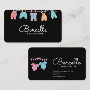 Tarjeta De Visita Personalizado Branding Cream and Blue Baby Couture