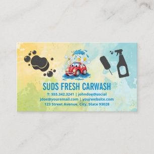 Tarjeta De Visita Personalizado Buggy Car Wash   Servicios automátic