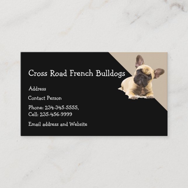 Tarjeta De Visita Personalizado Bulldog francés Mascota de Perro Ani (Anverso)