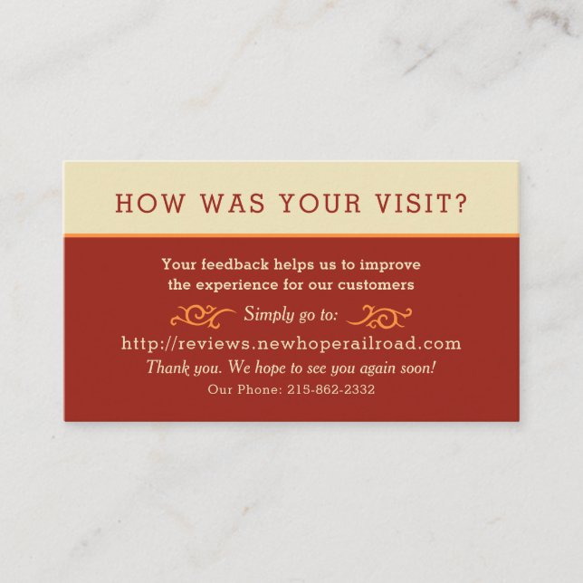 Tarjeta De Visita Personalizado Business Review (Anverso)