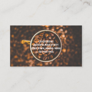 Tarjeta De Visita Personalizado Café Beans Café Punch Shop Y