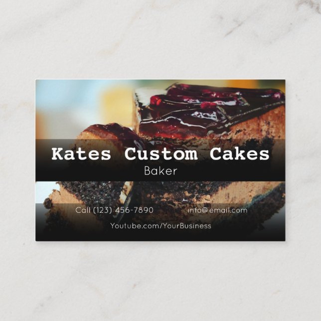 Tarjeta De Visita Personalizado Cake Baker Birthday Business Company (Reverso)