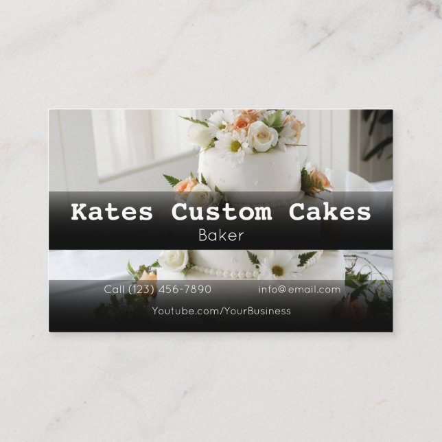 Tarjeta De Visita Personalizado Cake Baker Birthday Business Company (Reverso)