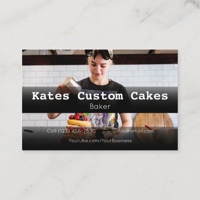 Tarjeta De Visita Personalizado Cake Baker Birthday Business Company (Reverso)
