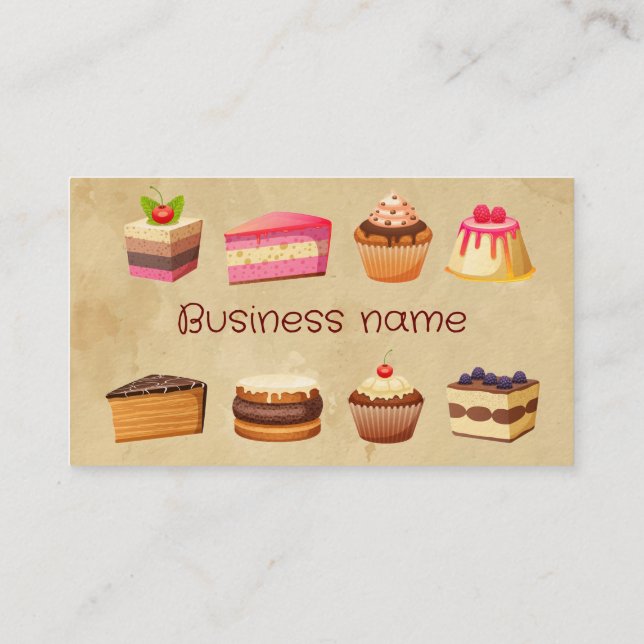 Tarjeta De Visita Personalizado Cake & Boda Cake Design Bakers Busin (Reverso)