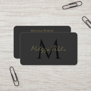 Tarjeta De Visita Personalizado Caligrafía Dorado Guión de texto QR 