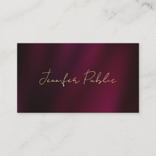 Tarjeta De Visita Personalizado Caligrafía Gold Textos Guión de text