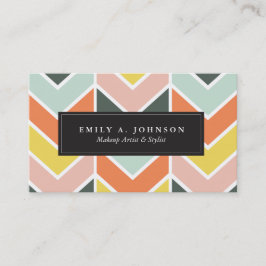 Tarjeta De Visita Personalizado | Chevron alegre con originales