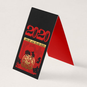 Tarjeta De Visita Personalizado chino de la rata Año Nuevo Zodiac B