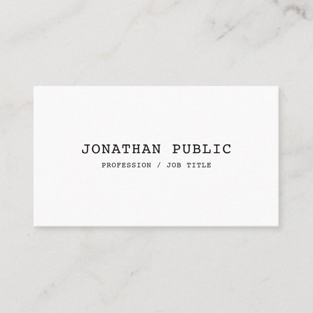 Tarjeta De Visita Personalizado Classic Nostalgic Look Simple Planti (Anverso)