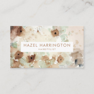 Tarjeta De Visita Personalizado Código QR Boho Floral acuarela escan
