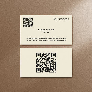Tarjeta De Visita Personalizado Código QR Hueso moderno