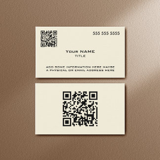 Tarjeta De Visita Personalizado Código QR Hueso moderno