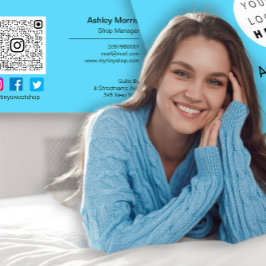 Tarjeta De Visita Personalizado Código QR logotipo Social Online Sho