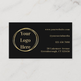 Tarjeta De Visita Personalizado Código QR oro negro moderno