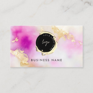 Tarjeta De Visita Personalizado Código QR y logotipo color de agua r