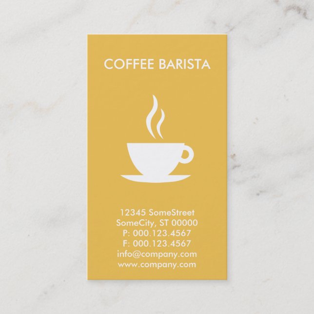 Tarjeta De Visita personalizado coffee barista business (Anverso)