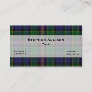Tarjeta De Visita Personalizado Colorful Allison Tartan Plaid