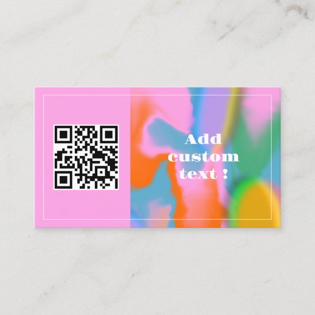 Tarjeta De Visita personalizado colorido rosa abstracto lindo tarjet (Anverso)