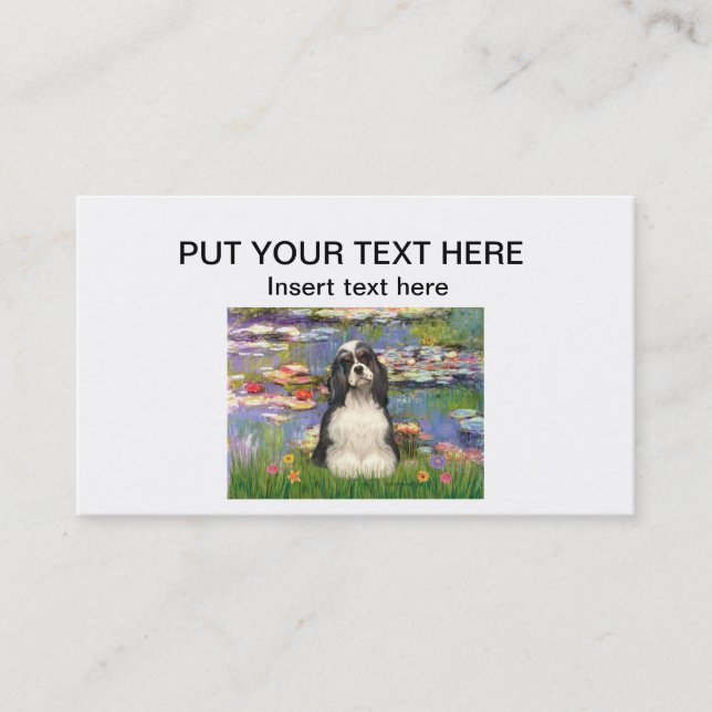 Tarjeta de visita personalizado con Cocker (BW) -  (Anverso)