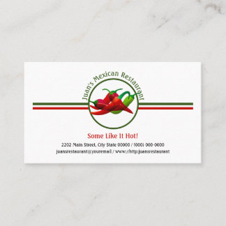 Tarjeta De Visita Personalizado con el logotipo del restaurante mexi