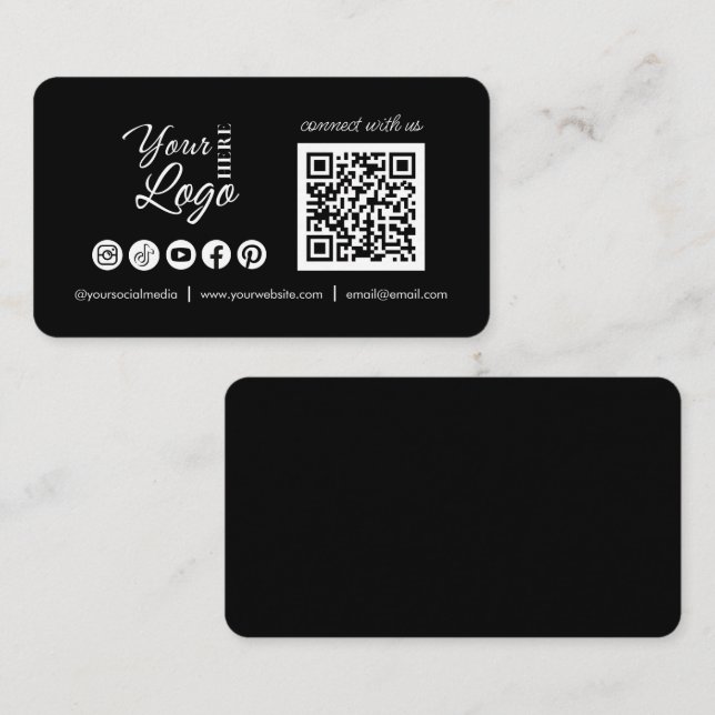 Tarjeta De Visita Personalizado Conéctate con nosotros Social Media  (Anverso / Reverso)