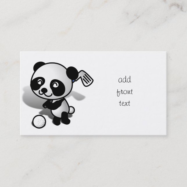 Tarjeta De Visita Personalizado Cute Baby Panda Bear Golf (Anverso)