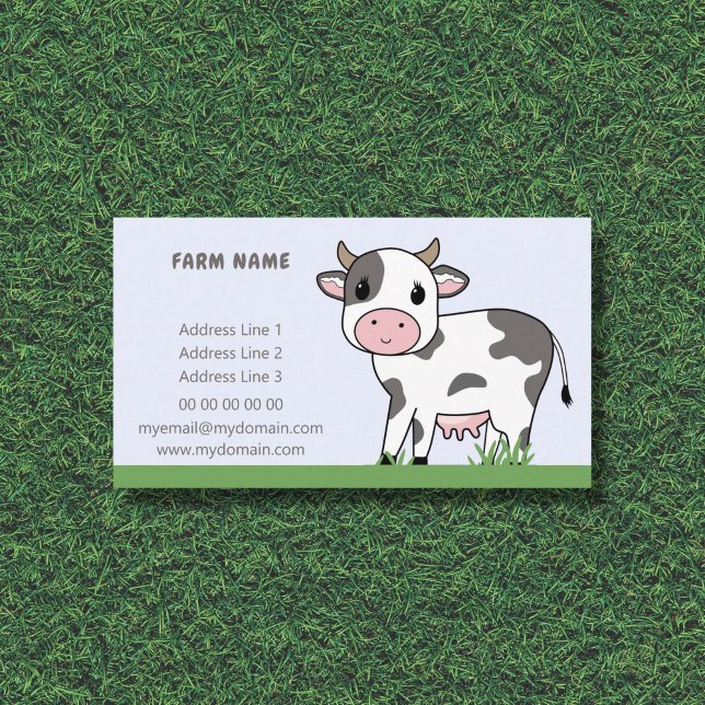 Tarjeta De Visita Personalizado Cute Cow Business Card para la granj (Cute Cow Business Card )