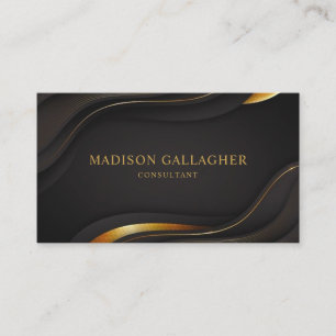 Tarjeta De Visita Personalizado Dark Brown Black And Gold Profession