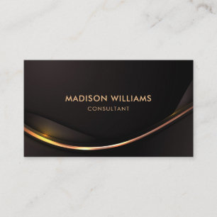 Tarjeta De Visita Personalizado Dark Brown Black Gold Profesional
