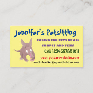 Tarjeta De Visita Personalizado de aardvark gracioso