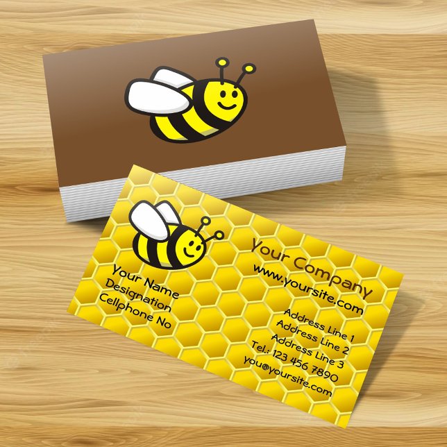 Tarjeta De Visita Personalizado de abeja de miel horizontal (Subido por el creador)