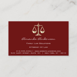 Tarjeta De Visita Personalizado de abogados de la escala de oro de B